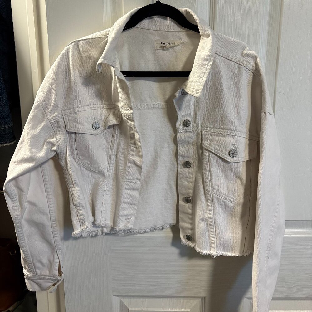 PacSun White Jean Jacket, Women Medium